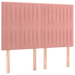 Tête de lit à LED Rose 144x5x118/128 cm Velours 