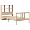 Lit bibliothèque sans matelas 75x190 cm bois de pin massif 