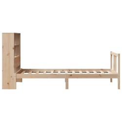 Lit bibliothèque sans matelas 75x190 cm bois de pin massif 