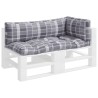 Coussins de palette lot de 3 motif à carreaux gris tissu 