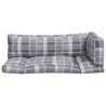 Coussins de palette lot de 3 motif à carreaux gris tissu 