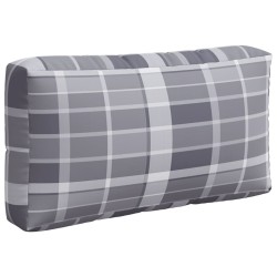 Coussins de palette lot de 3 motif à carreaux gris tissu 