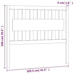 Tête de lit Gris 105,5x4x100 cm Bois massif de pin 