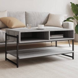 Table basse sonoma gris 90x50x45 cm bois d'ingénierie 