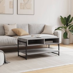 Table basse sonoma gris 90x50x45 cm bois d'ingénierie 