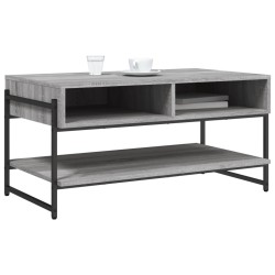 Table basse sonoma gris 90x50x45 cm bois d'ingénierie 