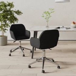 Chaises pivotantes à manger lot de 2 Noir Tissu 