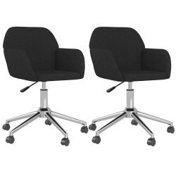 Chaises pivotantes à manger lot de 2 Noir Tissu 