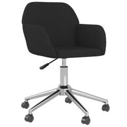 Chaises pivotantes à manger lot de 2 Noir Tissu 