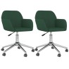 Chaises pivotantes à manger lot de 2 vert foncé tissu 