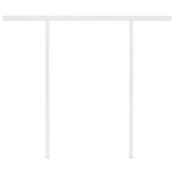 Auvent manuel rétractable avec LED 3,5x2,5 m Jaune et blanc 