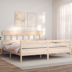 Cadre de lit sans matelas bois massif 