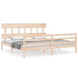 Cadre de lit sans matelas bois massif 