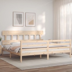 Cadre de lit sans matelas bois massif 