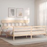 Cadre de lit sans matelas bois massif 