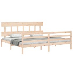 Cadre de lit sans matelas bois massif 
