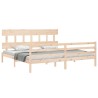 Cadre de lit sans matelas bois massif 