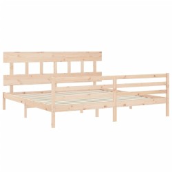 Cadre de lit sans matelas bois massif 