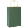 Sacs en papier 250 pcs avec poignées vert 21x11x31 cm 