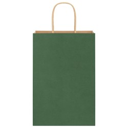 Sacs en papier 250 pcs avec poignées vert 21x11x31 cm 
