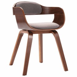 Chaise de salle à manger Taupe Bois courbé et tissu 
