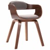 Chaise de salle à manger Taupe Bois courbé et tissu 