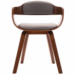 Chaise de salle à manger Taupe Bois courbé et tissu 