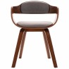 Chaise de salle à manger Taupe Bois courbé et tissu 