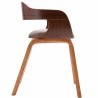 Chaise de salle à manger Taupe Bois courbé et tissu 