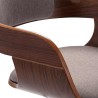 Chaise de salle à manger Taupe Bois courbé et tissu 