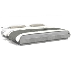 Cadre de lit sans matelas gris béton 200x200 cm 