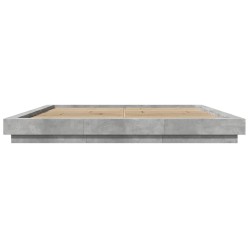 Cadre de lit sans matelas gris béton 200x200 cm 