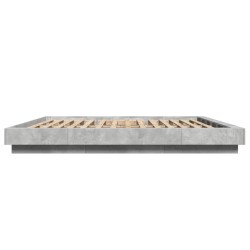 Cadre de lit sans matelas gris béton 200x200 cm 