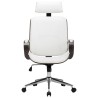 Chaise de bureau avec appuie-tête Blanc Similicuir et bois 