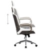 Chaise de bureau avec appuie-tête Blanc Similicuir et bois 