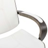 Chaise de bureau avec appuie-tête Blanc Similicuir et bois 