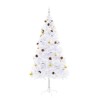 Arbre de Noël artificiel pré-éclairé avec boules blanc 180 cm 