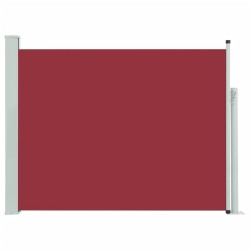 Auvent latéral rétractable de patio 140x500 cm Rouge 