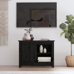 Meuble TV Noir 70x36,5x52 cm Bois de pin massif 