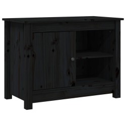 Meuble TV Noir 70x36,5x52 cm Bois de pin massif 