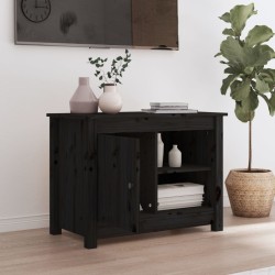Meuble TV Noir 70x36,5x52 cm Bois de pin massif 