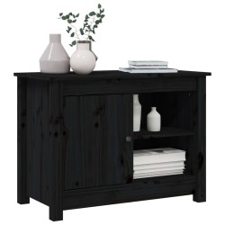 Meuble TV Noir 70x36,5x52 cm Bois de pin massif 