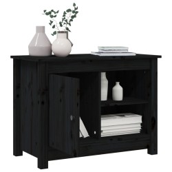 Meuble TV Noir 70x36,5x52 cm Bois de pin massif 