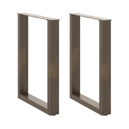 Pieds de table à manger en forme de U, 2 pièces, acier naturel, 70 x (72-73) cm 