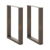 Pieds de table à manger en forme de U, 2 pièces, acier naturel, 70 x (72-73) cm 