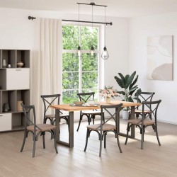 Pieds de table à manger en forme de U, 2 pièces, acier naturel, 70 x (72-73) cm 