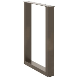 Pieds de table à manger en forme de U, 2 pièces, acier naturel, 70 x (72-73) cm 