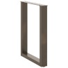 Pieds de table à manger en forme de U, 2 pièces, acier naturel, 70 x (72-73) cm 