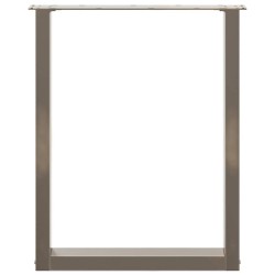 Pieds de table à manger en forme de U, 2 pièces, acier naturel, 70 x (72-73) cm 