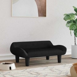 Lit pour chien noir 70x40x24 cm velours 